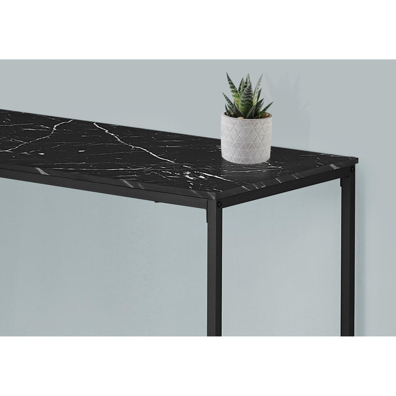 Monarch I 7396 Computer Desk - Black Marble/Black Metal IMAGE 3