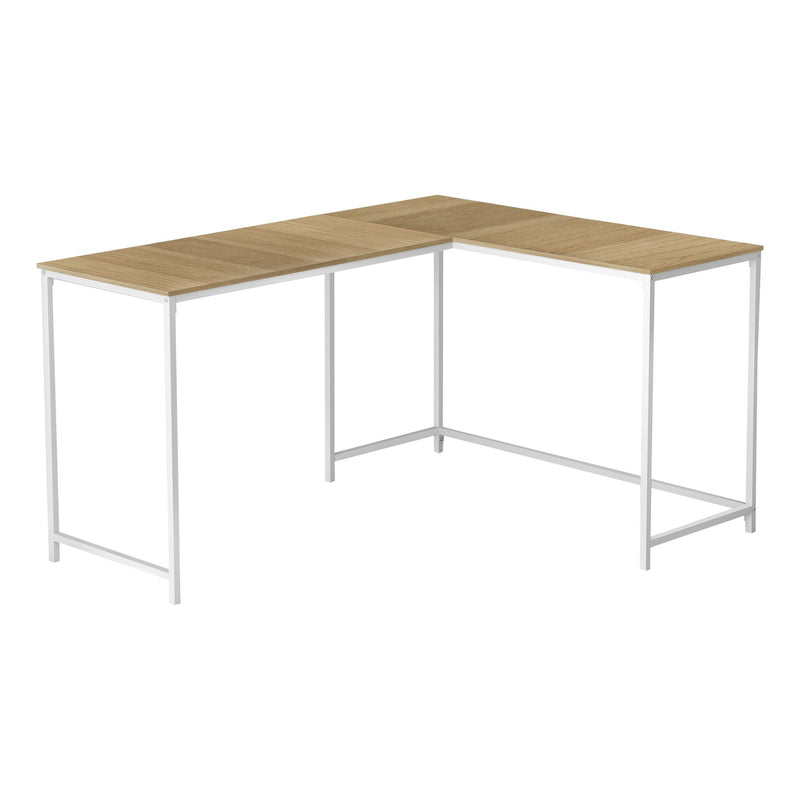 Monarch I 7397 Computer Desk - Natural/White Metal IMAGE 1