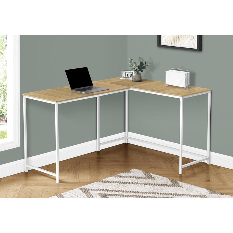Monarch I 7397 Computer Desk - Natural/White Metal IMAGE 2