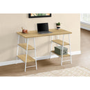 Monarch I 7529 Computer Desk - Natural/White Metal IMAGE 2