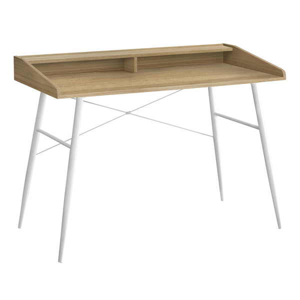 Monarch I 7534 Computer Desk - Natural/White Metal IMAGE 1