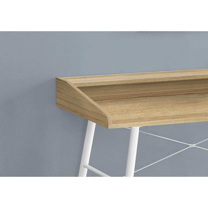 Monarch I 7534 Computer Desk - Natural/White Metal IMAGE 3