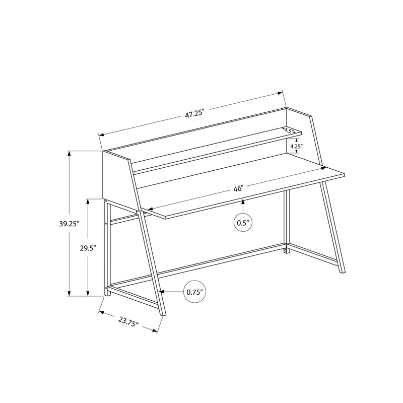 Monarch I 7548 Computer Desk - Brown Reclaimed Wood/Black Metal IMAGE 10