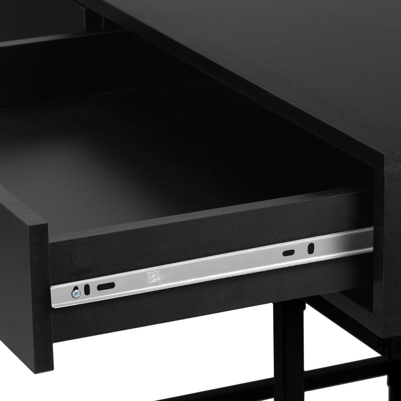 Monarch I 7556 Computer Desk - Black/Black Metal IMAGE 7