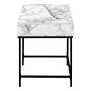 Monarch I 7558 Computer Desk - White Marble-Look/Black Metal IMAGE 3