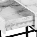 Monarch I 7558 Computer Desk - White Marble-Look/Black Metal IMAGE 7