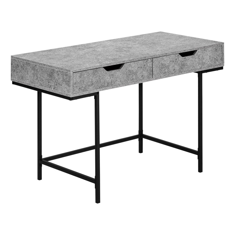 Monarch I 7559 Computer Desk - Gray Stone-Look/Black Metal IMAGE 1