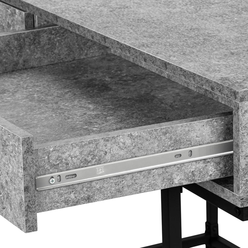 Monarch I 7559 Computer Desk - Gray Stone-Look/Black Metal IMAGE 7