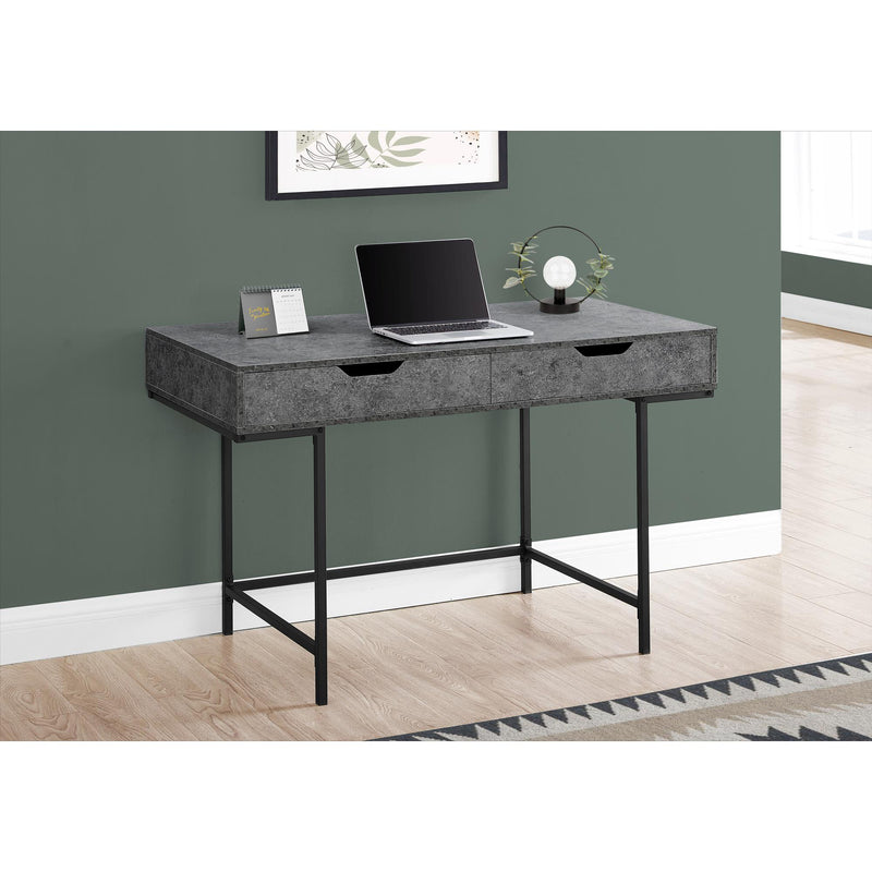 Monarch I 7559 Computer Desk - Gray Stone-Look/Black Metal IMAGE 9