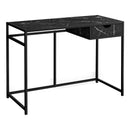 Monarch I 7572 Computer Desk - Black Marble-Look/Black Metal IMAGE 1