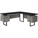Monarch I 7617 Computer Desk - Black/Concrete-Look/Black Metal IMAGE 1