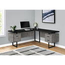 Monarch I 7617 Computer Desk - Black/Concrete-Look/Black Metal IMAGE 2