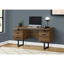 Monarch I 7625 Computer Desk - Walnut/Black Metal IMAGE 2