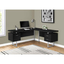 Monarch I 7619 Computer Desk - Black/Silver Metal IMAGE 2