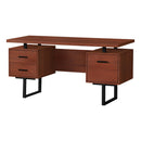 Monarch I 7626 Computer Desk - Cherry/Black Metal IMAGE 1