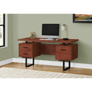 Monarch I 7626 Computer Desk - Cherry/Black Metal IMAGE 2