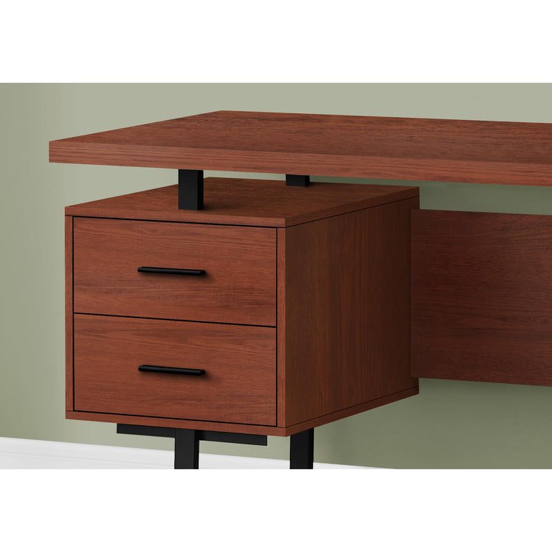 Monarch I 7626 Computer Desk - Cherry/Black Metal IMAGE 3