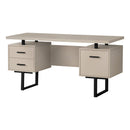 Monarch I 7629 Computer Desk - Modern Taupe/Black Metal IMAGE 1