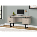Monarch I 7629 Computer Desk - Modern Taupe/Black Metal IMAGE 2