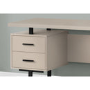 Monarch I 7629 Computer Desk - Modern Taupe/Black Metal IMAGE 3