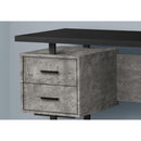 Monarch I 7632 Computer Desk - Black/Grey Concrete/Silver Metal IMAGE 3