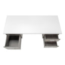Monarch I 7633 Computer Desk - White/Grey Concrete/Silver Metal IMAGE 5