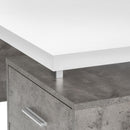 Monarch I 7633 Computer Desk - White/Grey Concrete/Silver Metal IMAGE 6