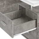 Monarch I 7633 Computer Desk - White/Grey Concrete/Silver Metal IMAGE 7