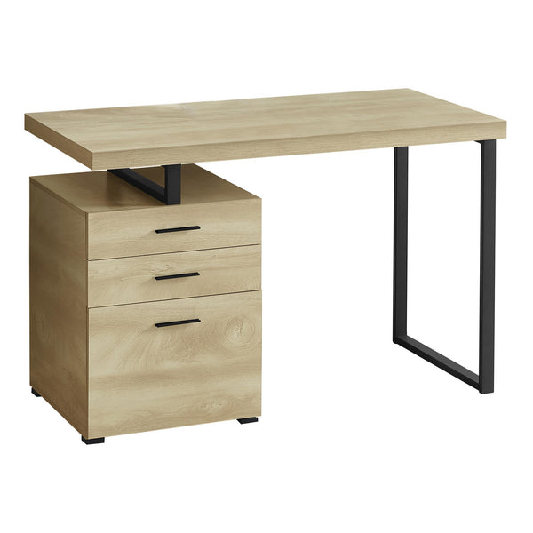 Monarch I 7643 Computer Desk - Natural/Black Metal IMAGE 1