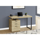 Monarch I 7643 Computer Desk - Natural/Black Metal IMAGE 2