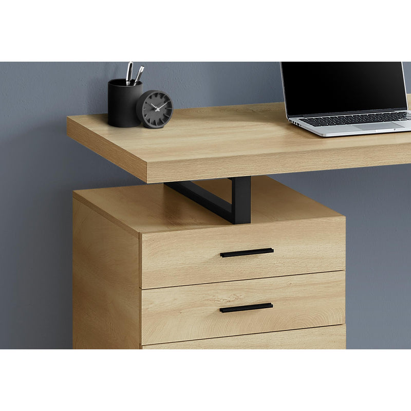 Monarch I 7643 Computer Desk - Natural/Black Metal IMAGE 3