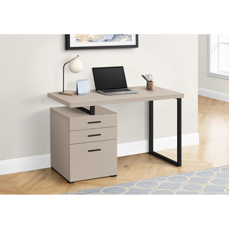 Monarch I 7644 Computer Desk - Modern Taupe/Black Metal IMAGE 2