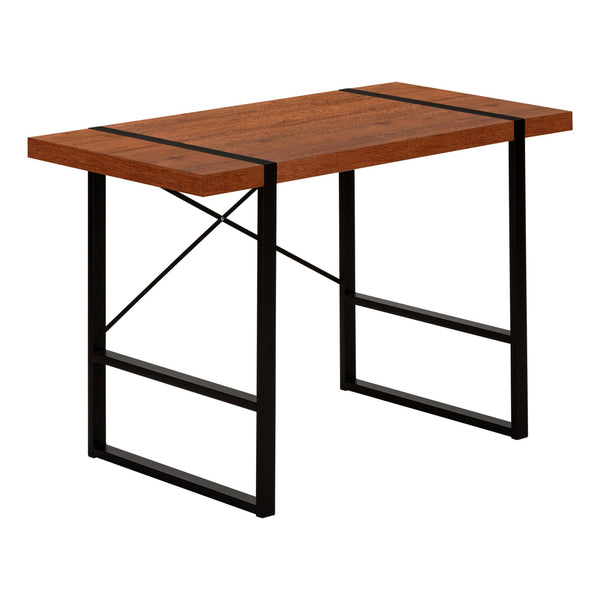 Monarch I 7656 Computer Desk - Cherry/Black Metal IMAGE 1