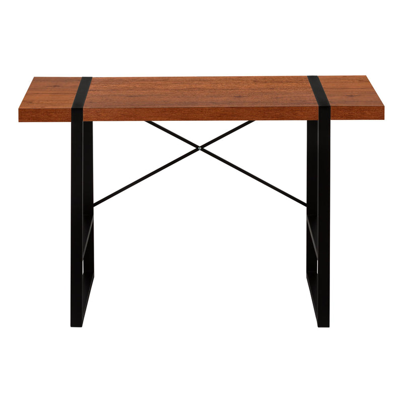 Monarch I 7656 Computer Desk - Cherry/Black Metal IMAGE 2