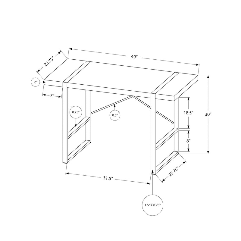 Monarch I 7658 Computer Desk - Natural/Black Metal IMAGE 10