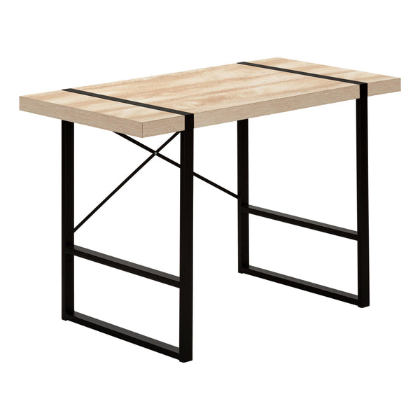 Monarch I 7658 Computer Desk - Natural/Black Metal IMAGE 1
