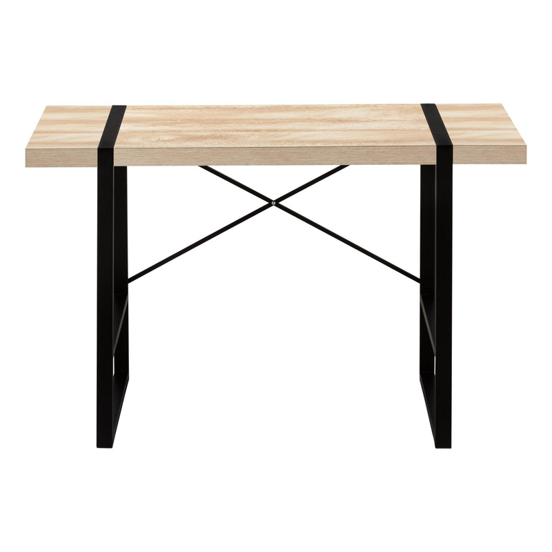 Monarch I 7658 Computer Desk - Natural/Black Metal IMAGE 2