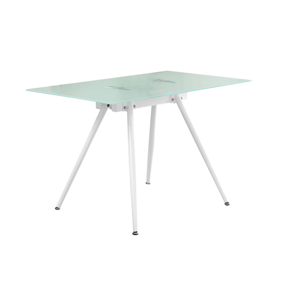 Monarch I 1032 Computer Desk - White/Tempered Glass IMAGE 1