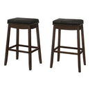 Monarch I 1260 Bar Stool - Black Leather-Look/Espresso IMAGE 1