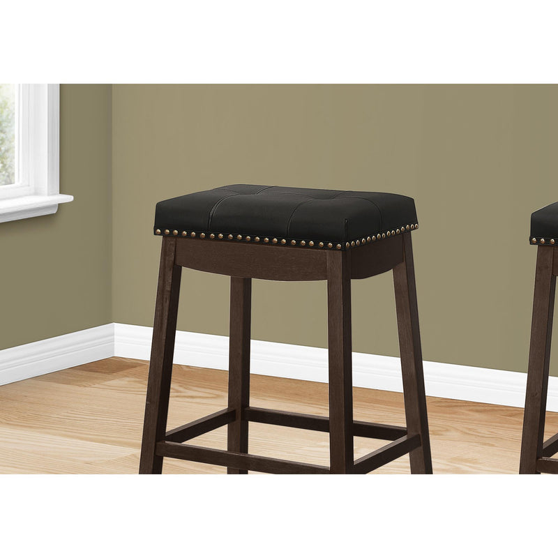 Monarch I 1260 Bar Stool - Black Leather-Look/Espresso IMAGE 3