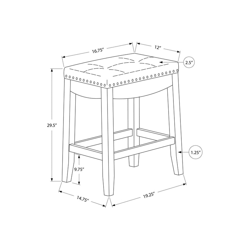 Monarch I 1260 Bar Stool - Black Leather-Look/Espresso IMAGE 5