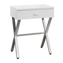 Monarch I 3262 Accent Table - Glossy White/Chrome Metal IMAGE 1