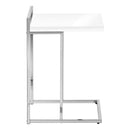 Monarch I 3636 Accent Table - Glossy White/Chrome Metal IMAGE 2