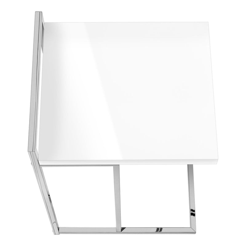 Monarch I 3636 Accent Table - Glossy White/Chrome Metal IMAGE 5