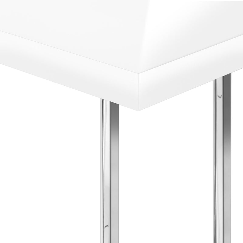 Monarch I 3636 Accent Table - Glossy White/Chrome Metal IMAGE 6