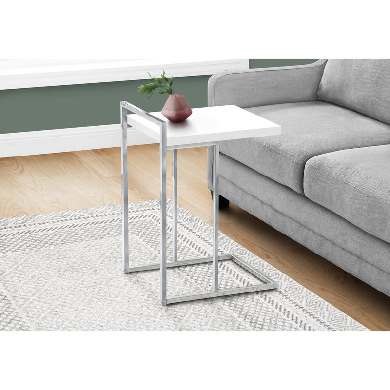 Monarch I 3636 Accent Table - Glossy White/Chrome Metal IMAGE 8