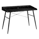 Monarch I 7542 Computer Desk - Black Marble-Look/Black Metal IMAGE 1