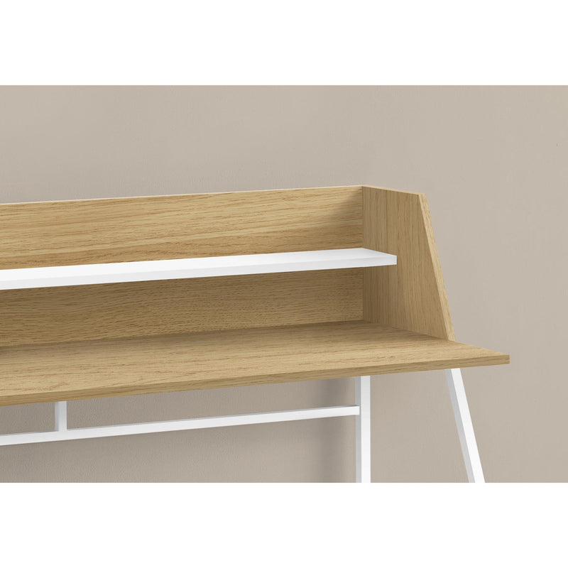 Monarch I 7543 Computer Desk - Natural/White Metal IMAGE 3