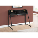 Monarch I 7544 Computer Desk - Black Marble-Look/Black Metal IMAGE 2