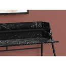 Monarch I 7544 Computer Desk - Black Marble-Look/Black Metal IMAGE 3